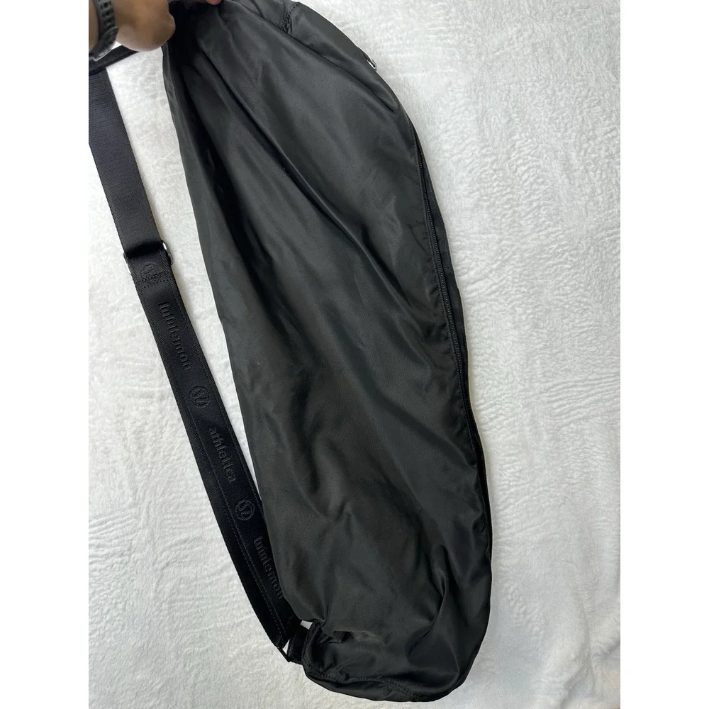 Lululemon Black Yoga Mat Bag with Shoulder Strap